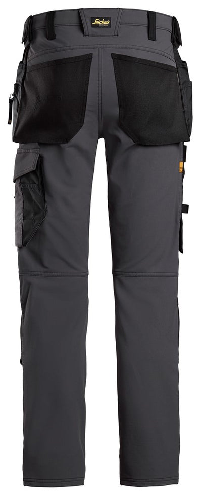 Snickers Steel Grey AW Full Stretch Trousers Holster Pockets (6271) - Dynamite Hardware