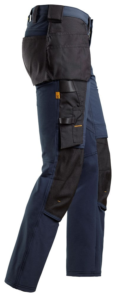 Snickers Navy AW Full Stretch Trousers Holster Pockets (6271) - Dynamite Hardware