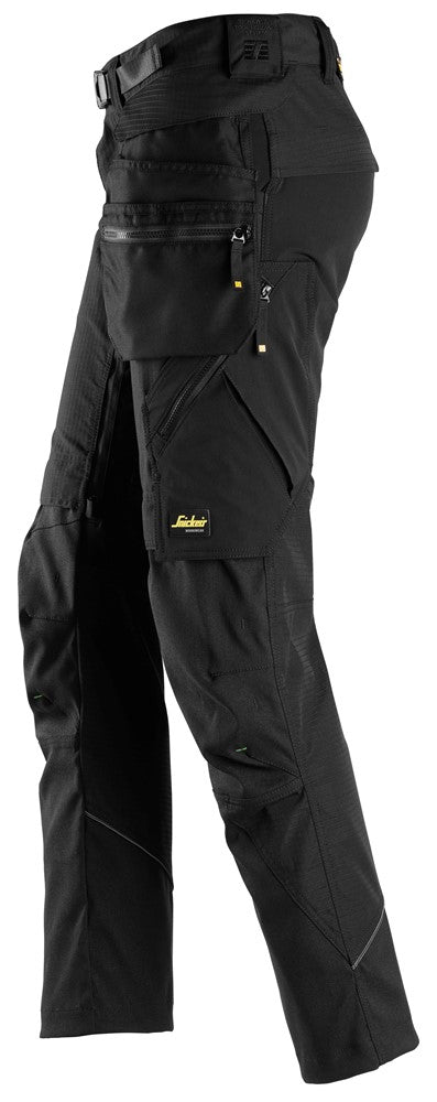 Snickers Black FlexiWork, Work Trousers+ Detachable Holster Pockets (6972) - Dynamite Hardware