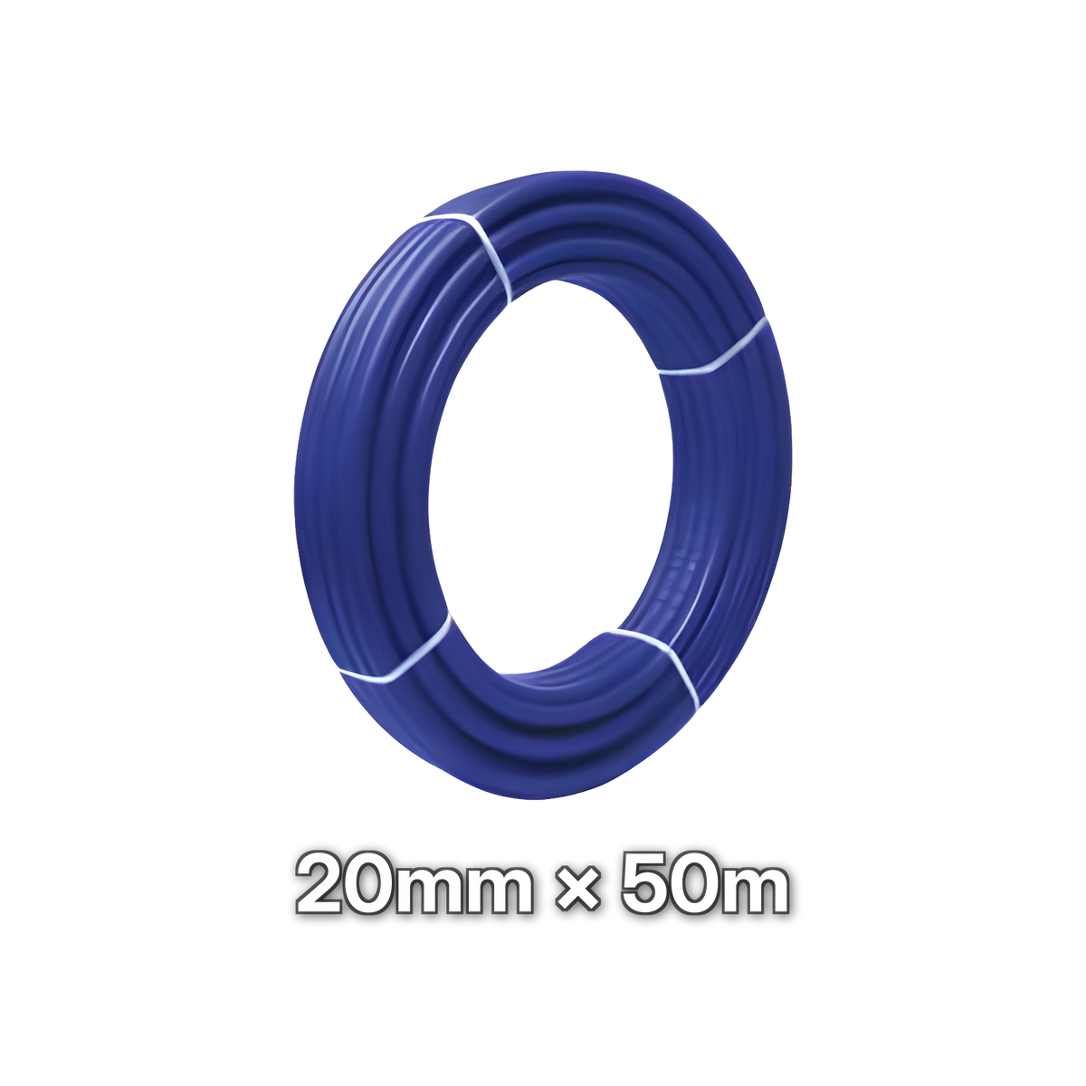 20mm Insulated Multilayer Pipe - 50m Coil (Blue), size marked: 20mm × 50m