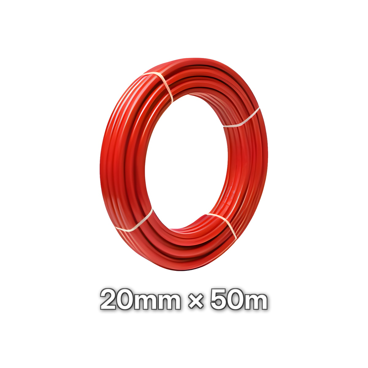 20mm Insulated Multilayer Pipe - 50m Coil (Red), size marked: 20mm × 50m