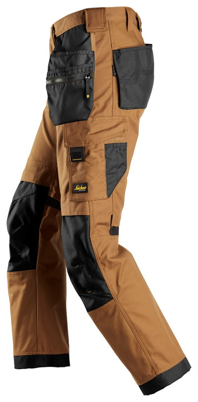 Snickers - Brown AW Stretch Work Trousers + Holster Pockets (6224) - Dynamite Hardware
