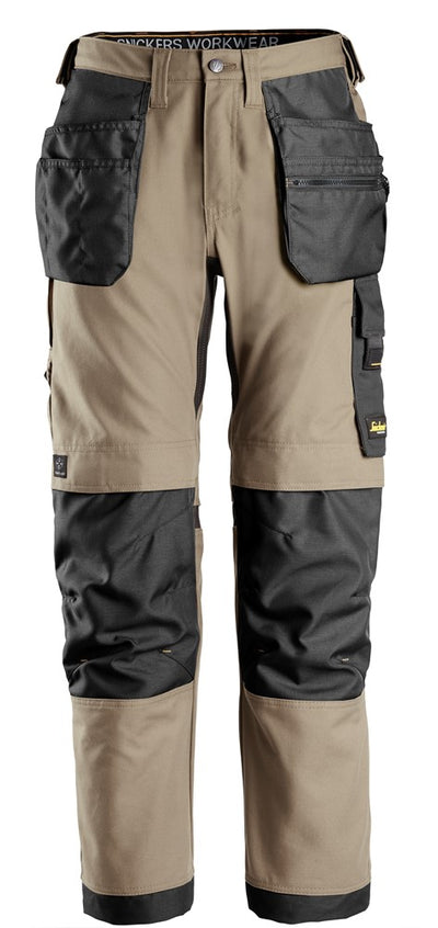 Snickers- Khaki AW Stretch Work Trousers + Holster Pockets (6224) - Dynamite Hardware