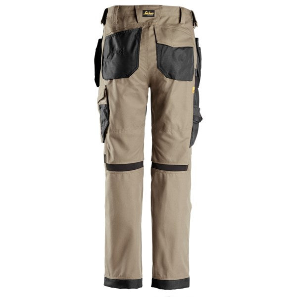 Snickers- Khaki AW Stretch Work Trousers + Holster Pockets (6224) - Dynamite Hardware