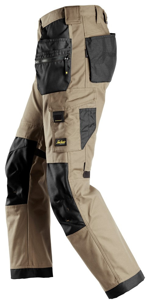 Snickers- Khaki AW Stretch Work Trousers + Holster Pockets (6224) - Dynamite Hardware