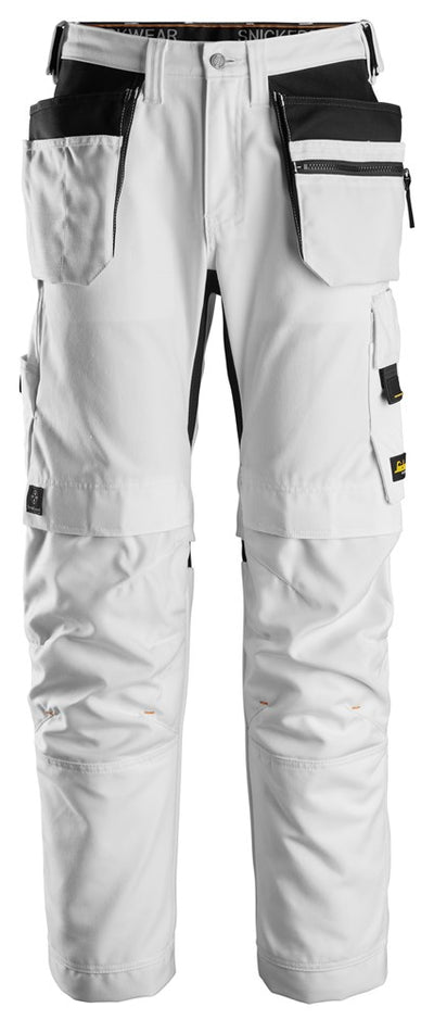 Snickers - White AW Stretch Work Trousers + Holster Pockets (6224) - Dynamite Hardware