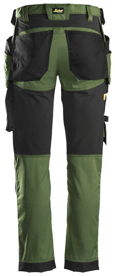 Snickers Khak Green, Stretch Trousers Holster Pockets (6241)