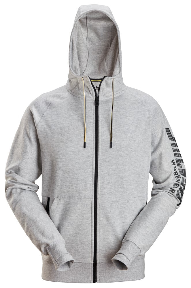 Snicker Logo Full Zip Hoodie - Grey Melange (2895) - Dynamite Hardware
