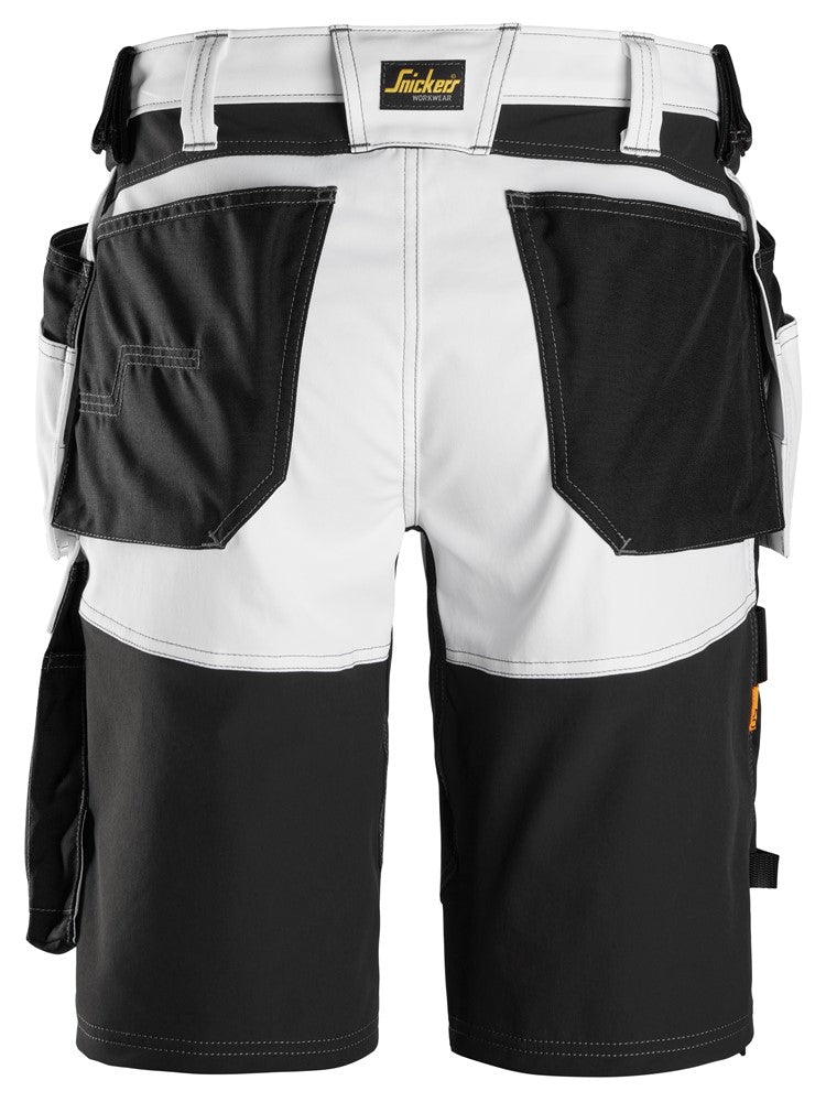 Snickers White AllroundWork, Stretch Loose Fit Work Shorts Holster Pockets (6151) - Dynamite Hardware
