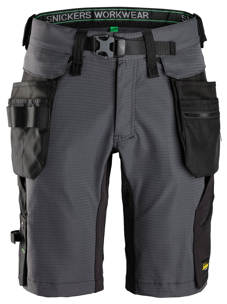 Snickers Steel Grey FlexiWork, Shorts Detachable Holster Pockets (6172) - Dynamite Hardware