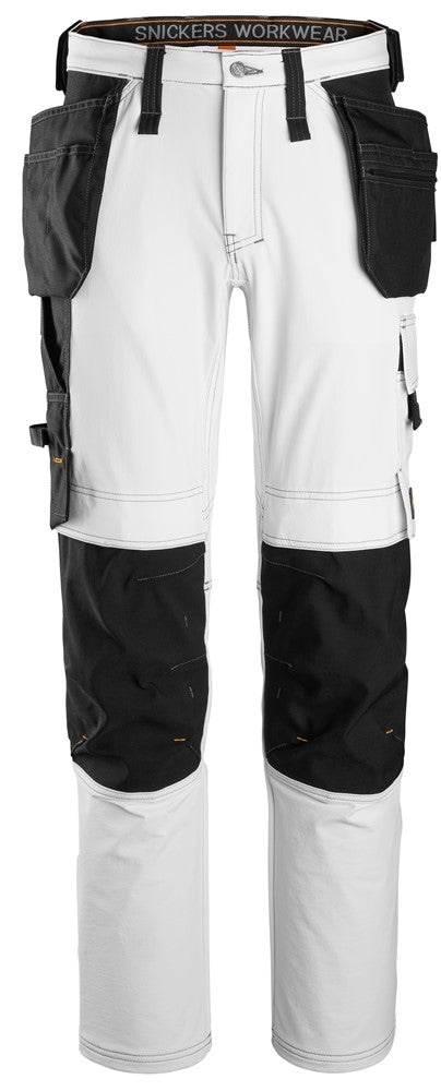 Snickers White AW Full Stretch Trousers Holster Pockets (6271) - Dynamite Hardware