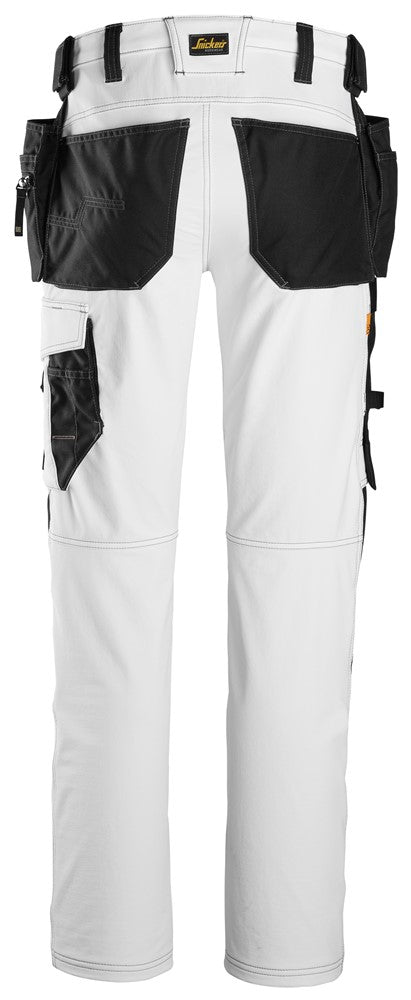 Snickers White AW Full Stretch Trousers Holster Pockets (6271) - Dynamite Hardware