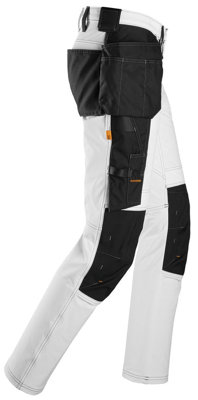 Snickers White AW Full Stretch Trousers Holster Pockets (6271) - Dynamite Hardware