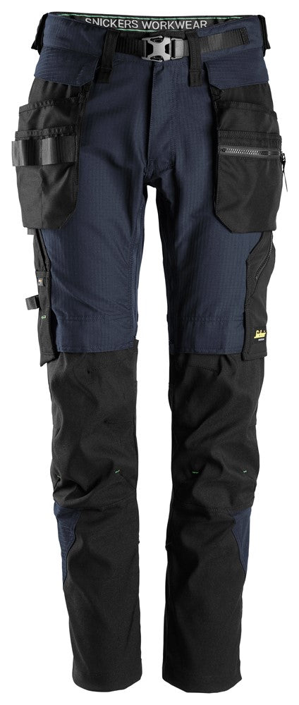 Snickers Navy FlexiWork, Work Trousers+ Detachable Holster Pockets (6972) - Dynamite Hardware