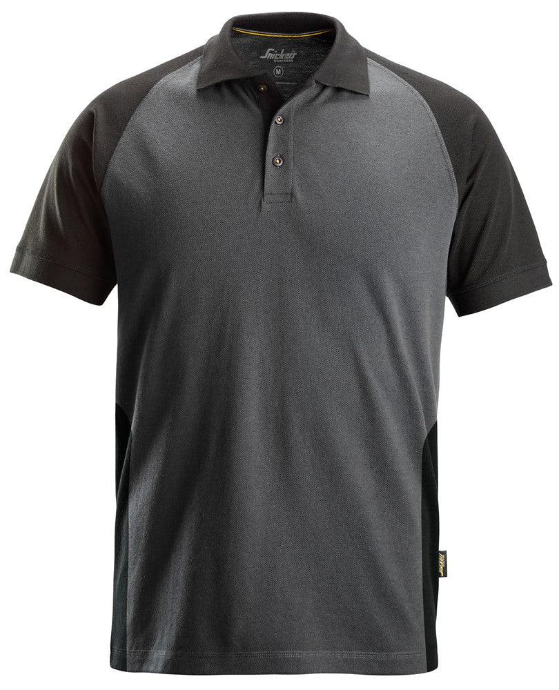 Snickers 2 Coloured Polo Shirt - Steel Grey/Black (2750) - Dynamite Hardware
