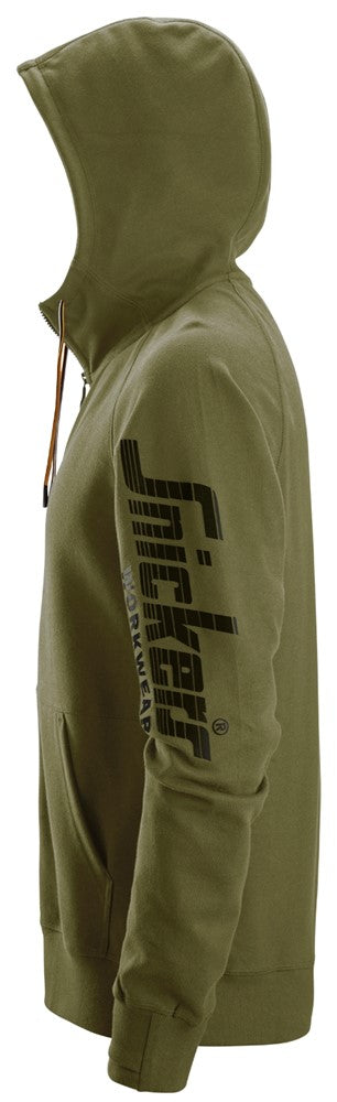 Snicker Logo Full Zip Hoodie - Khaki Green (2895) - Dynamite Hardware