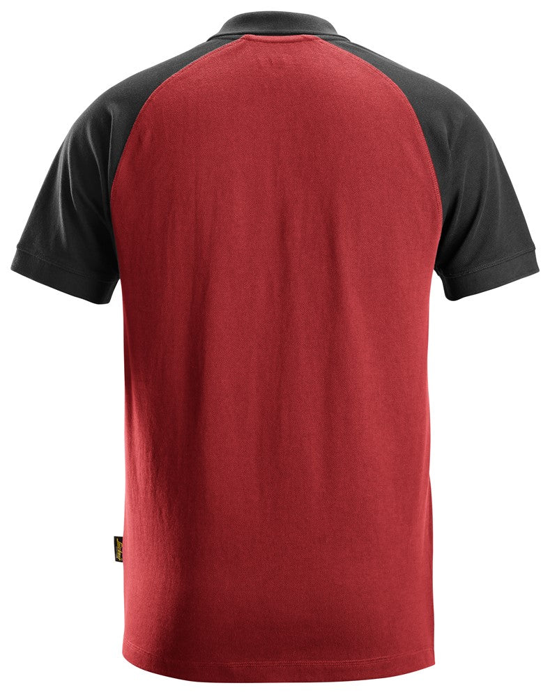 Snickers 2 Coloured Polo Shirt - Chili Red/Black (2750) - Dynamite Hardware
