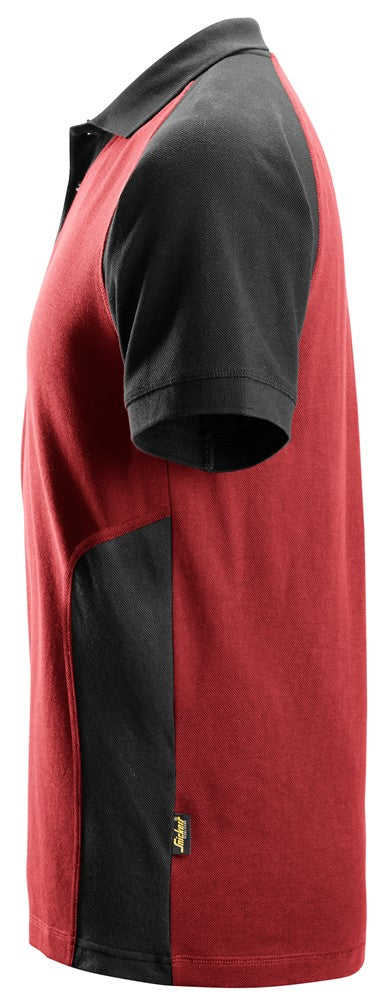 Snickers 2 Coloured Polo Shirt - Chili Red/Black (2750) - Dynamite Hardware