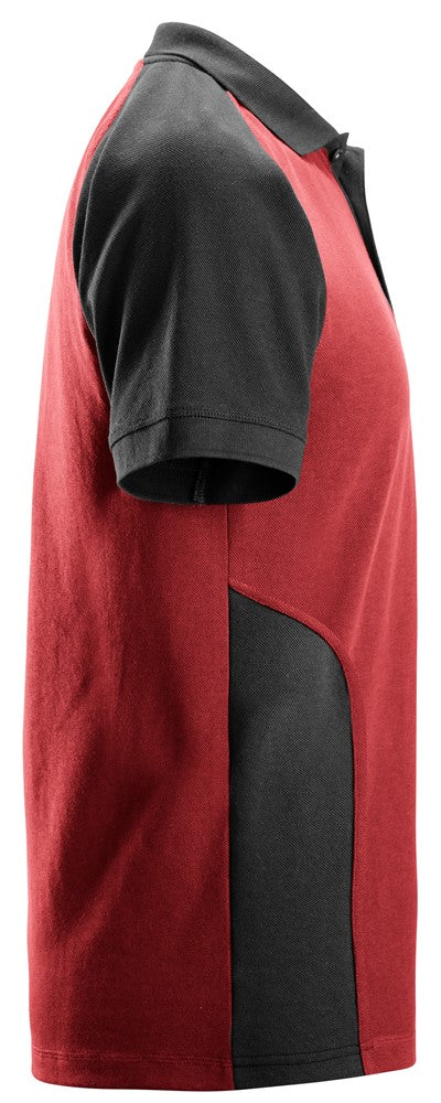 Snickers 2 Coloured Polo Shirt - Chili Red/Black (2750) - Dynamite Hardware