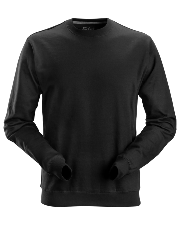 Snickers Black, Crew Neck Work Sweatshirt (2810) – front view