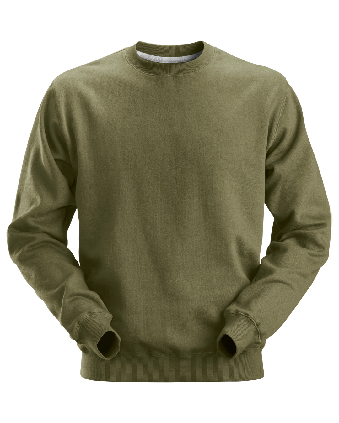 Snickers Khaki Green, Crew Neck Work Sweatshirt (2810) – front view
