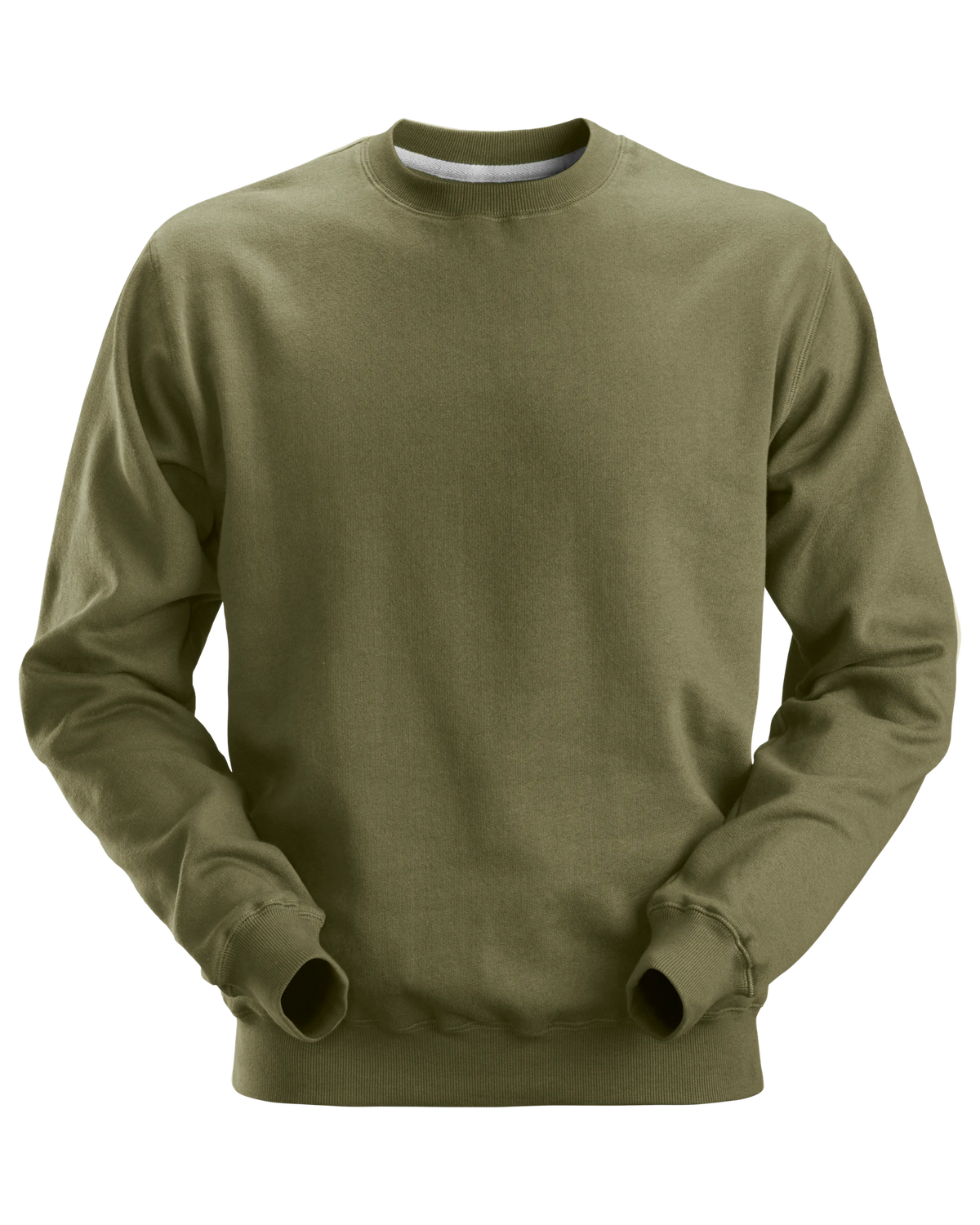 Snickers Khaki Green, Crew Neck Work Sweatshirt (2810) – front view