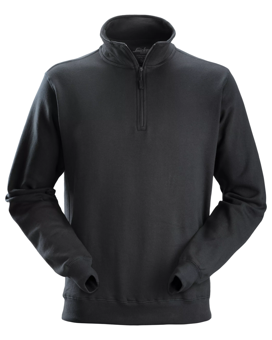 Snickers Black, Half-Zip Sweatshirt (2818) – front view