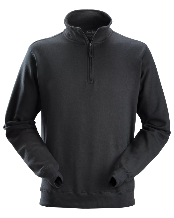 Snickers Black, Half-Zip Sweatshirt (2818) – front view