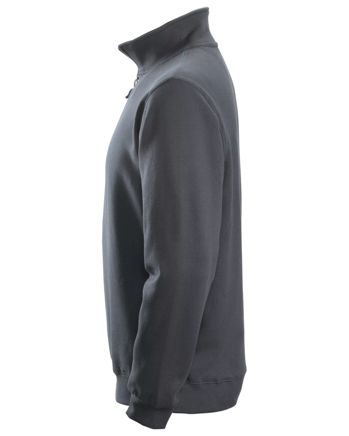 Snickers Steel Grey, Half-Zip Sweatshirt (2818) – left side view