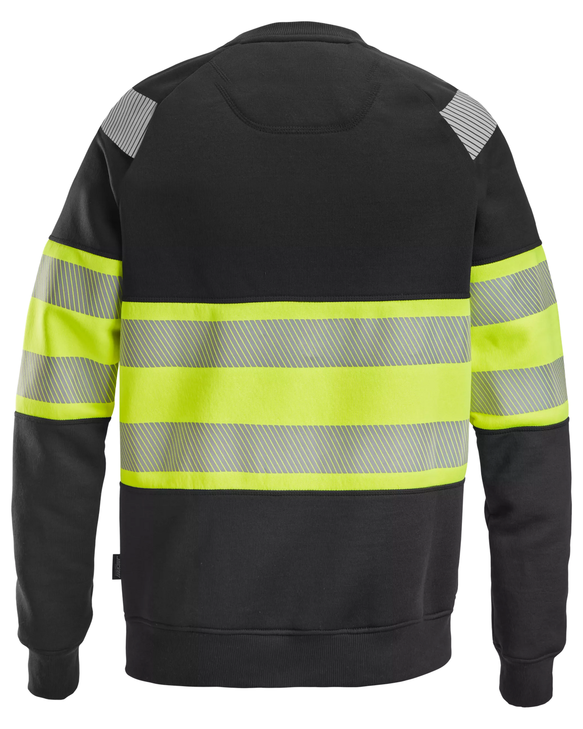 Snickers Black/Hi-Vis Yellow, Hi-Vis Class 1 Sweatshirt (2830) – back view