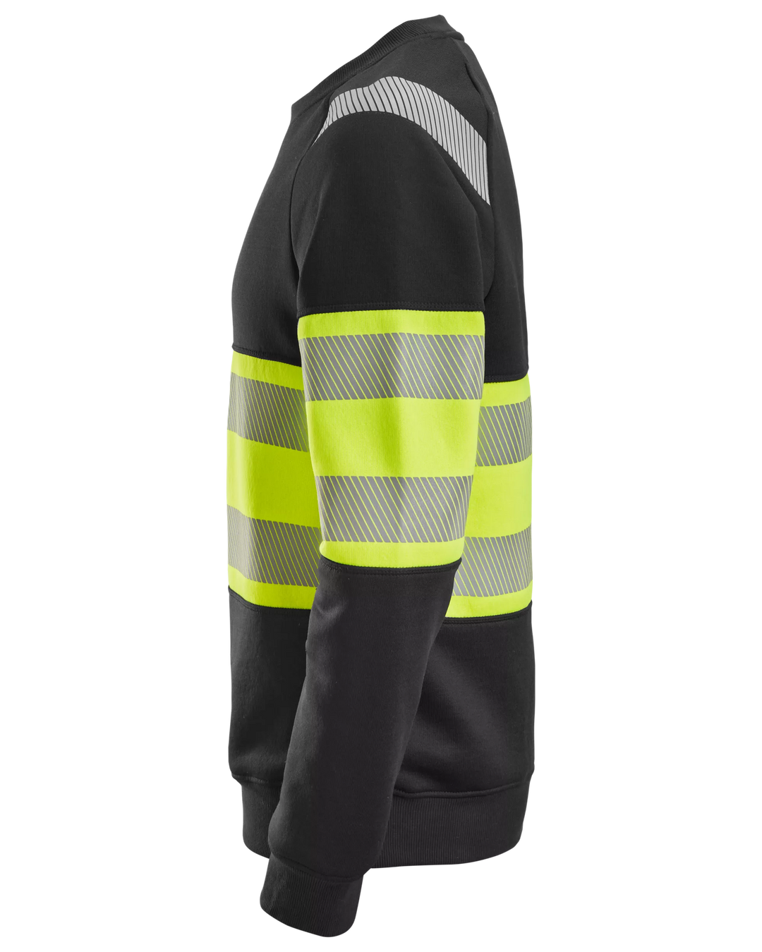 Snickers Black/Hi-Vis Yellow, Hi-Vis Class 1 Sweatshirt (2830) – left side view