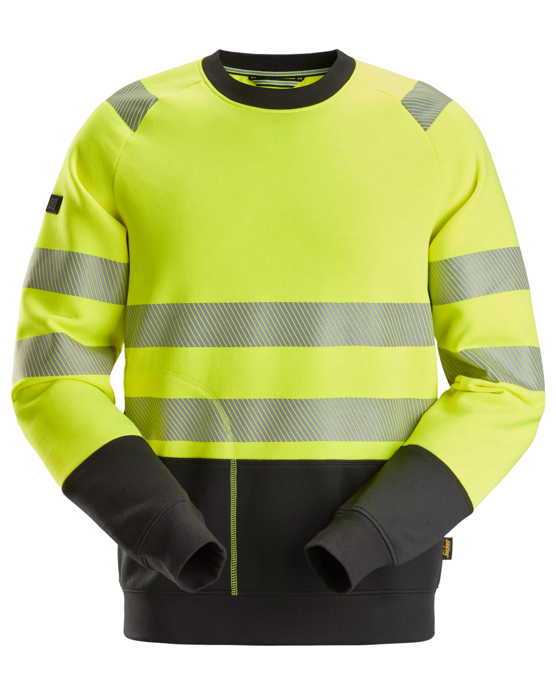 Snickers Hi-Vis Yellow, Hi-Vis Class 2 Sweatshirt (2831) – front view