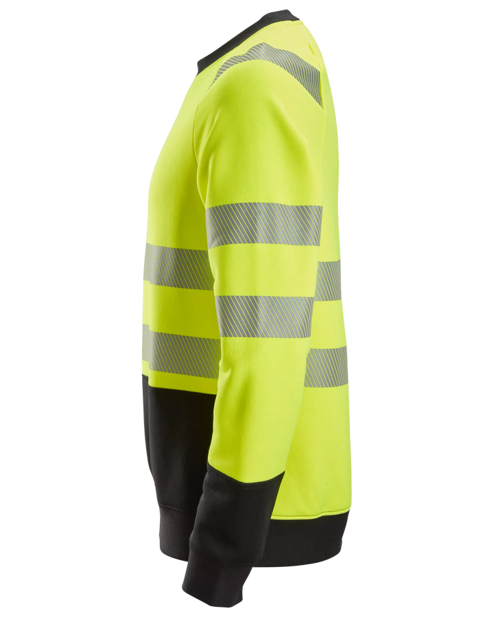 Snickers Hi-Vis Yellow, Hi-Vis Class 2 Sweatshirt (2831) – left side view
