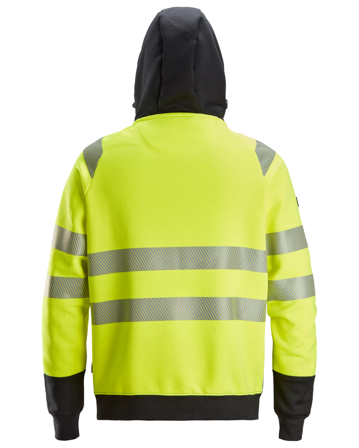 Snickers Hi-Vis Yellow, Hi-Vis Class 2 Full Zip Hoodie (2839) – back view