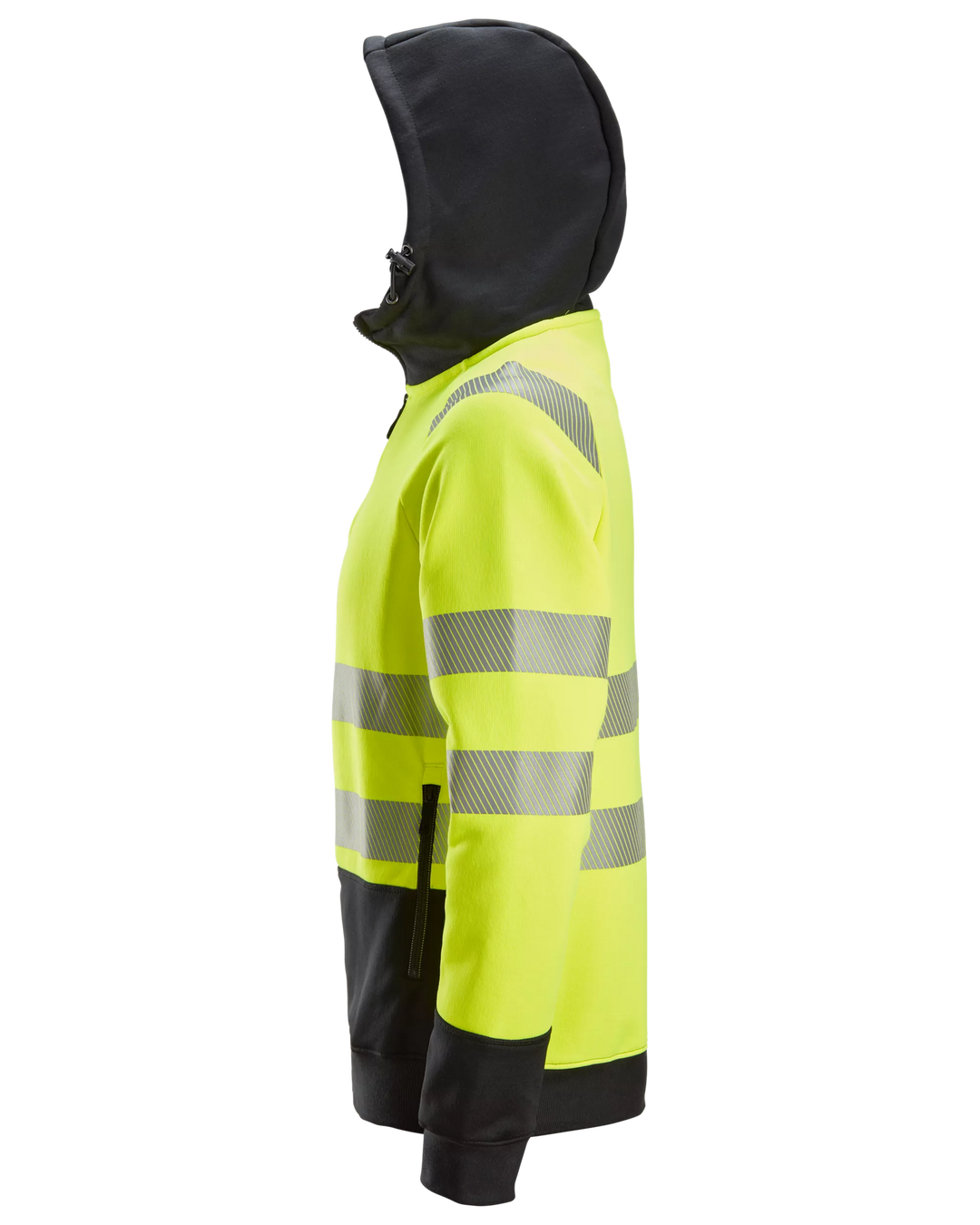 Snickers Hi-Vis Yellow, Hi-Vis Class 2 Full Zip Hoodie (2839) – left side view