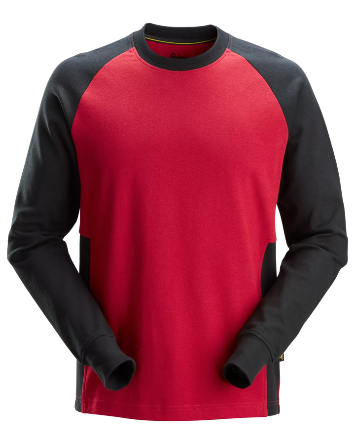 Snickers Chili Red, Two-Coloured Sweatshirt (2840) – front view