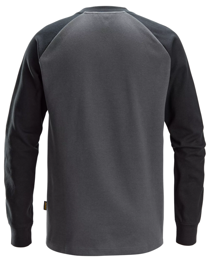 Snickers Steel Grey, Two-Coloured Sweatshirt (2840) – back view