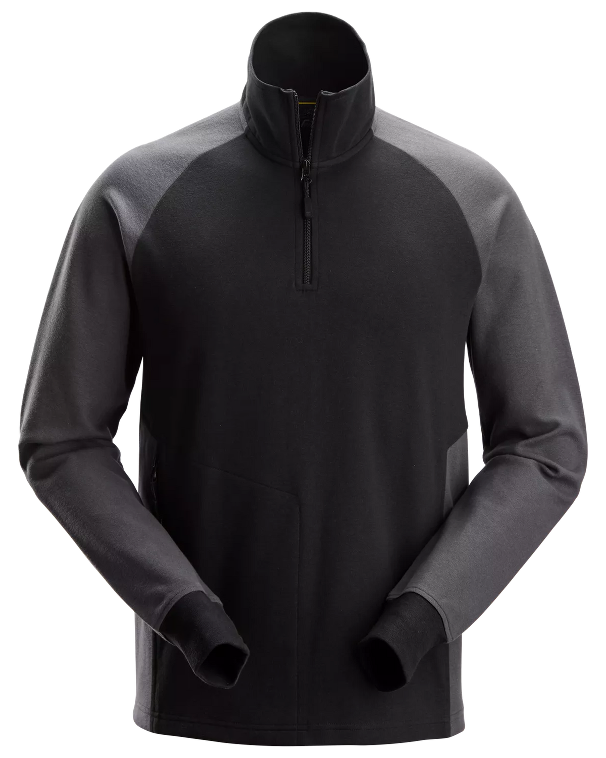Snickers Black/Steel Grey, Two-Coloured Half-Zip Sweatshirt (2841) – front view