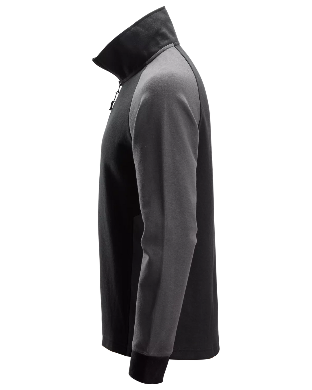 Snickers Black/Steel Grey, Two-Coloured Half-Zip Sweatshirt (2841) – left side view