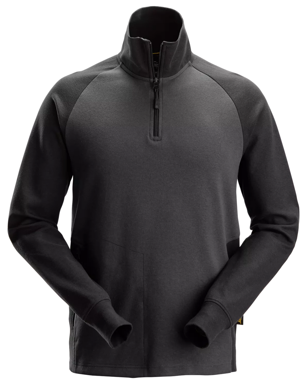 Snickers Steel Grey, Two-Coloured Half-Zip Sweatshirt (2841) – front view