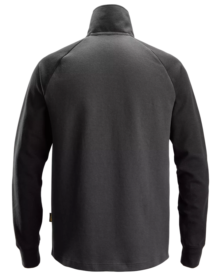 Snickers Steel Grey, Two-Coloured Half-Zip Sweatshirt (2841) – back view