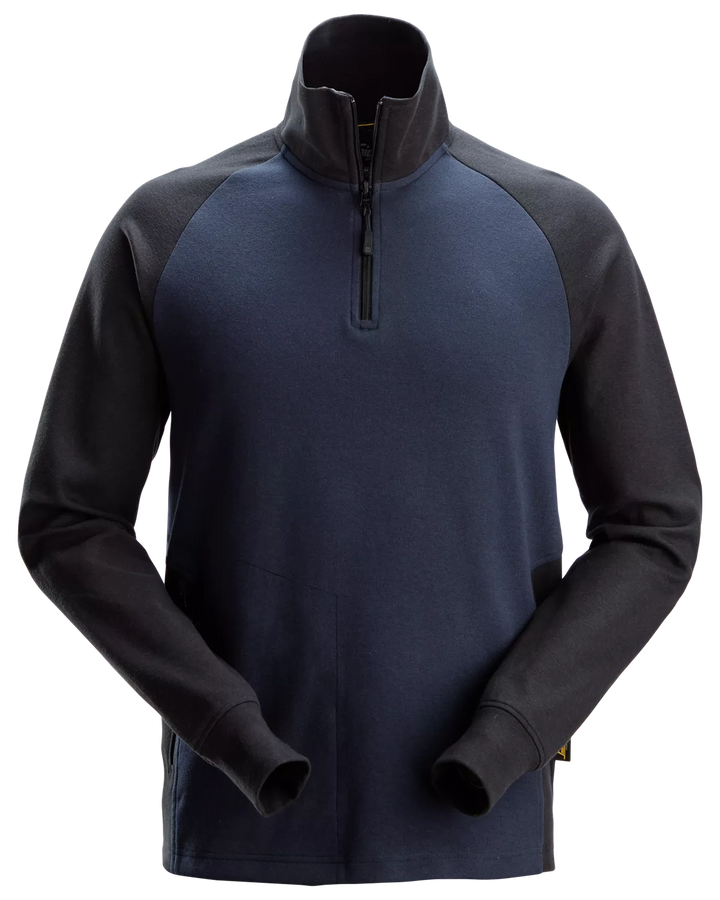 Snickers Navy, Two-Coloured Half-Zip Sweatshirt (2841) – front view