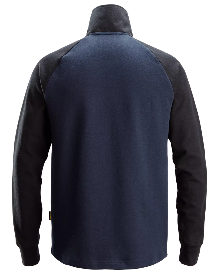 Snickers Navy, Two-Coloured Half-Zip Sweatshirt (2841) – back view