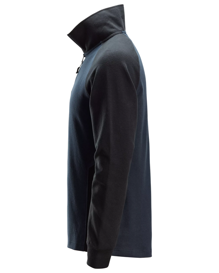 Snickers Navy, Two-Coloured Half-Zip Sweatshirt (2841) – left side view