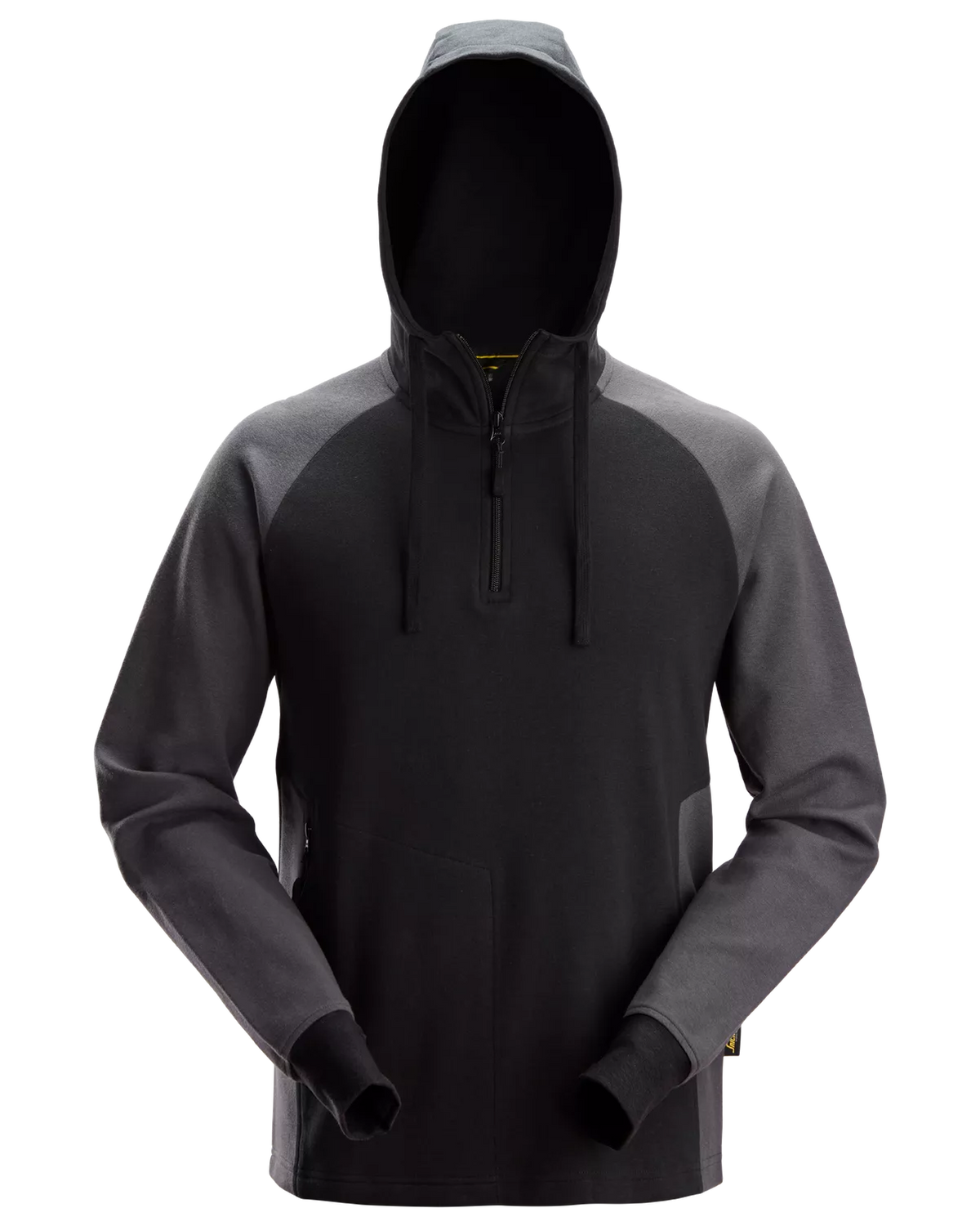 Snickers Black/Steel Grey, Two-Coloured Half-Zip Hoodie (2842) – front view