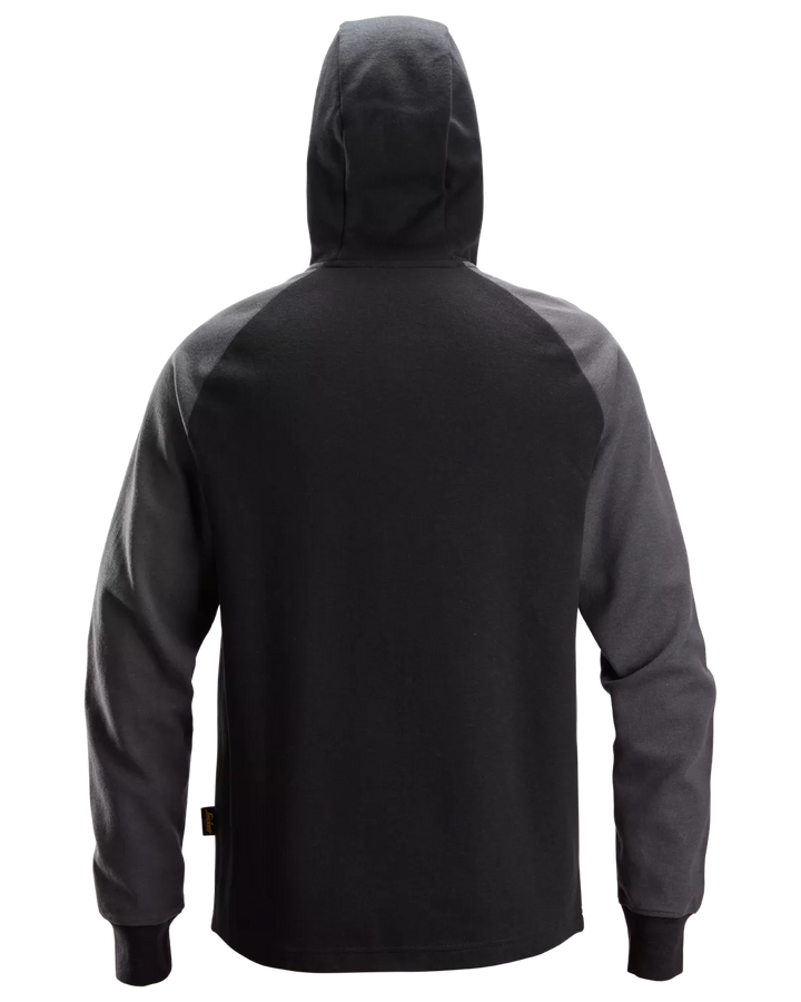 Snickers Black/Steel Grey, Two-Coloured Half-Zip Hoodie (2842) – back view