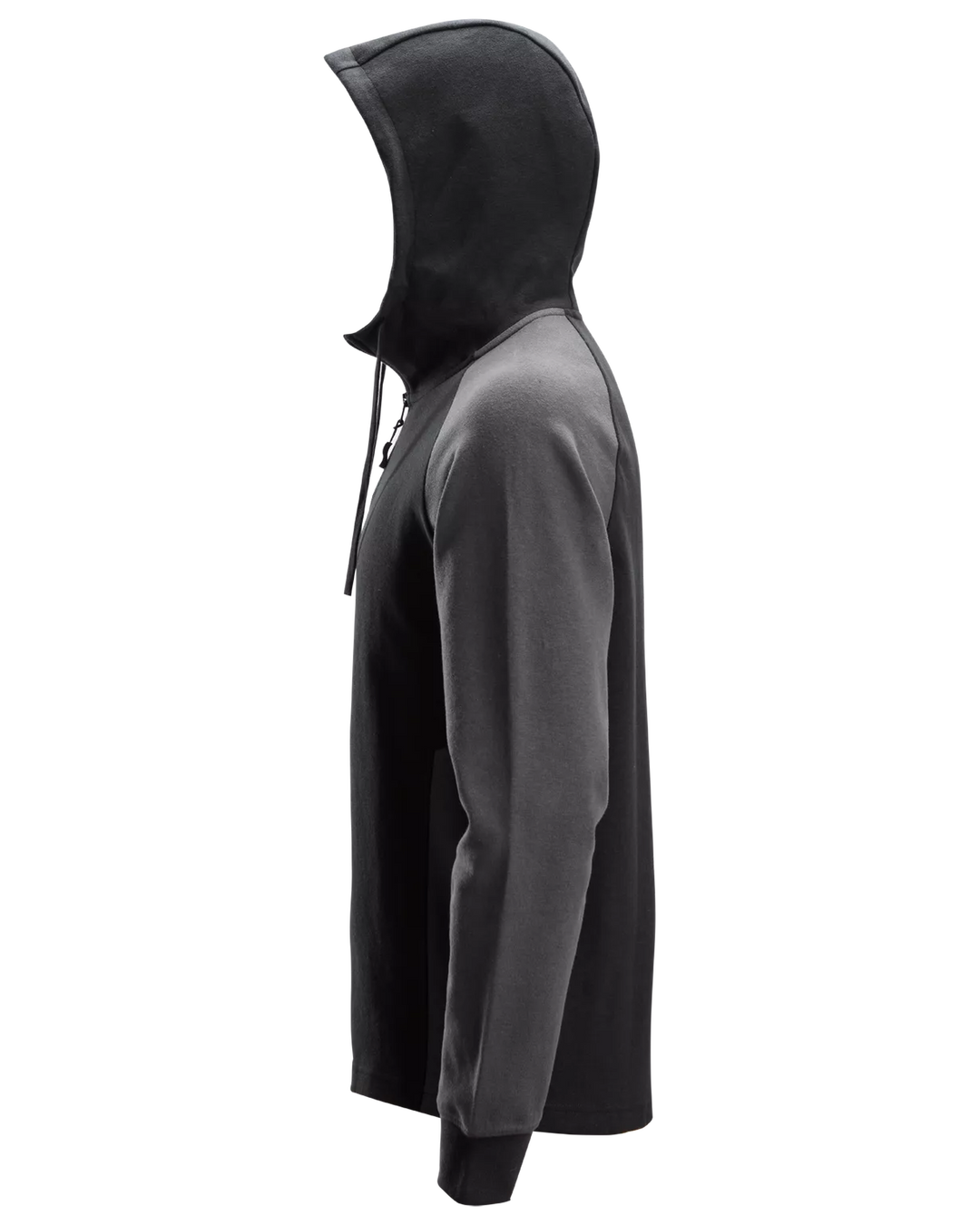 Snickers Black/Steel Grey, Two-Coloured Half-Zip Hoodie (2842) – left side view