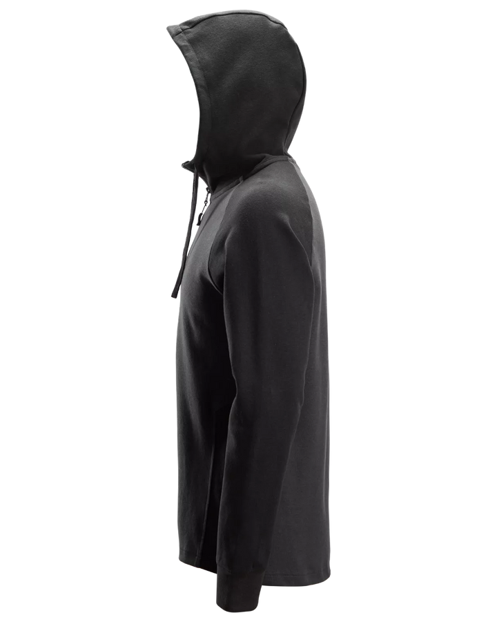 Snickers Steel Grey, Two-Coloured Half-Zip Hoodie (2842) – left side view