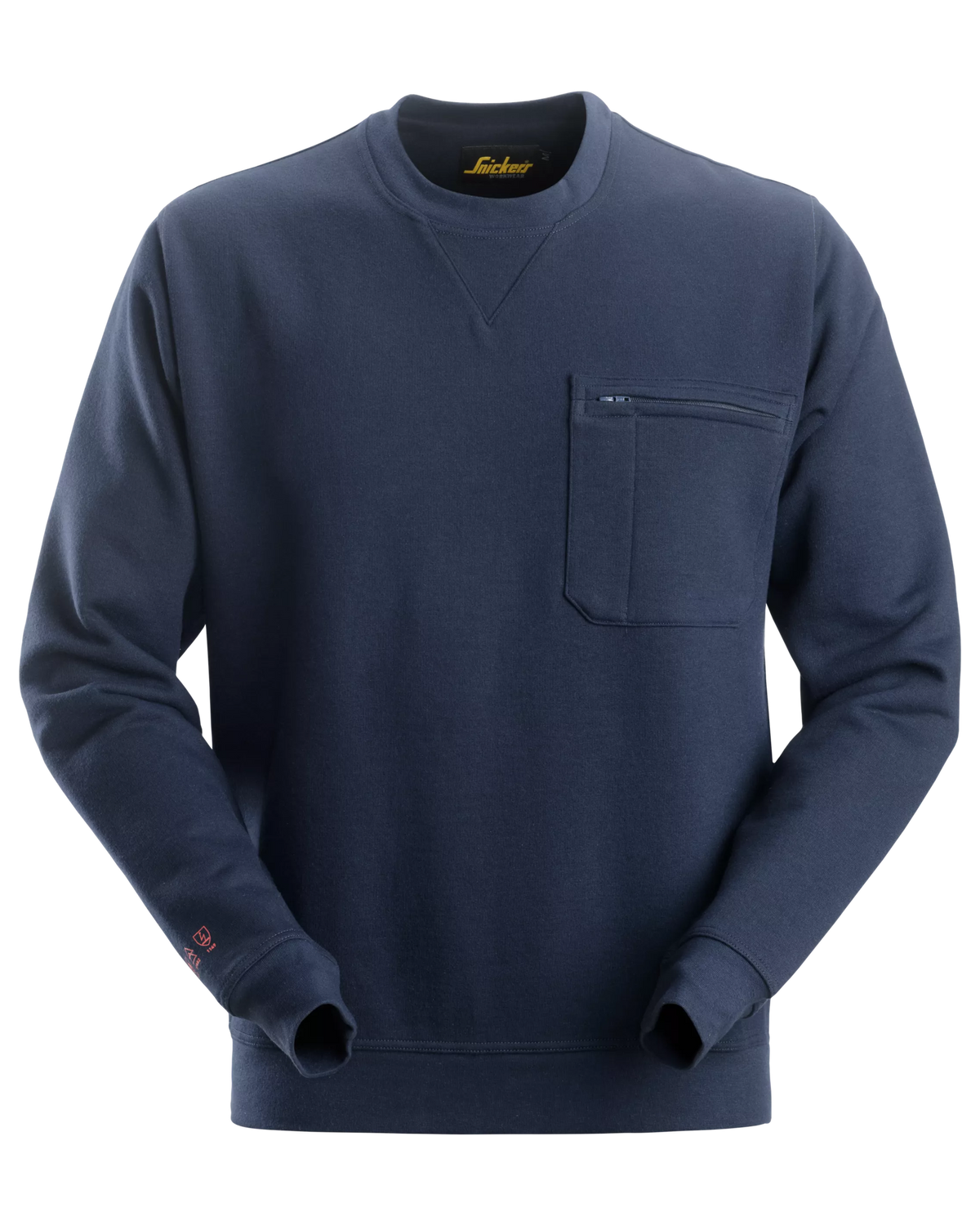 Snickers Navy, ProtecWork Crew Neck Work Sweatshirt (2861) – front view