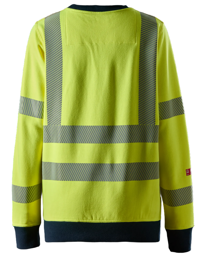 Snickers Hi-Vis Yellow/Navy, ProtecWork Women's Sweatshirt Hi-Vis Class 3/2 (2876) – back view